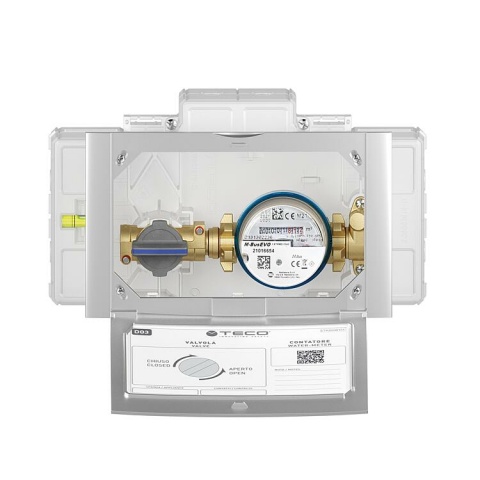 Teco inbouw installatiedoos voor watermeter K4CC DN20 (3/4") IG, met passtuk 80 mm NIEUW