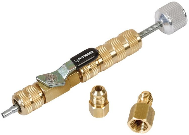 Rothenberger Schrader valve tool+1/4""+5/16""Adapt. NEW