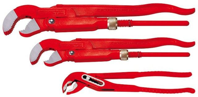 Rothenberger pliers set:Corner pipe wrench DN25(1"")+DN40(1.1/2""), water pump pliers 10"" NEW