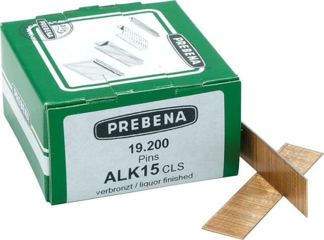 Prebena Clous mâles type ALK, 15 mm, acier bronzé, UE = 19200 pcs. NOUVEAU