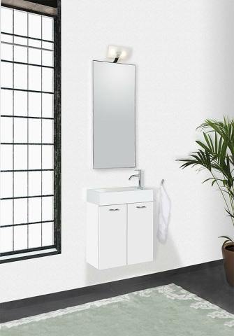 Evenes Set di mobili da bagno ENISAR Serie MAS bianco lucido NUOVO