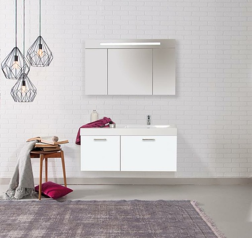 Evenes Set di mobili da bagno Serie EMPI MAA bianco lucido NUOVO