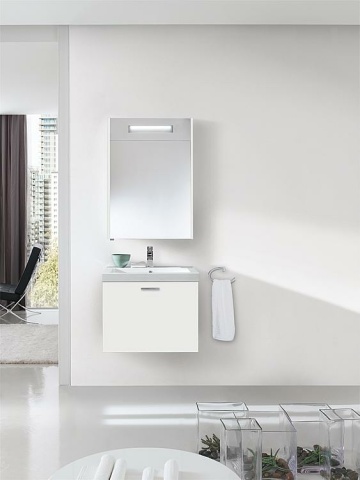 Evenes Set di mobili da bagno EKRY Serie MBK bianco lucido NUOVO