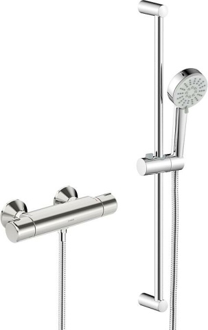 Hansa Brausethermostat-Set Hansabasic, Brausestange 700mm, Handbrause u. Brauseschlauch NEU