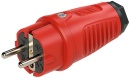 PCE Schutzkontaktstecker Vollgummi (rot/schwarz) NEU