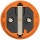 PCE earthing contact plug solid rubber (orange/black) NEW