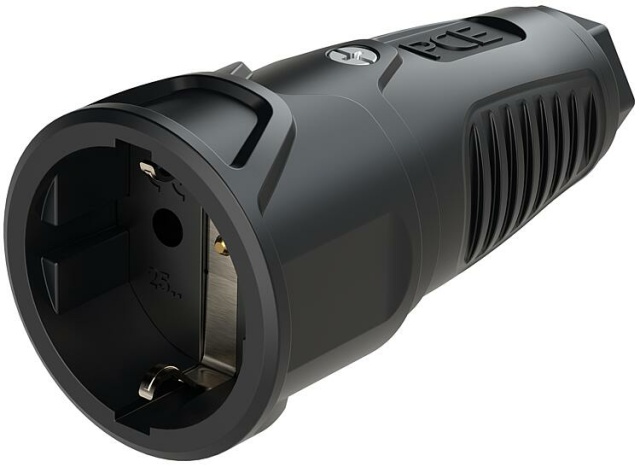 PCE aardingscontactkoppelingen massief rubber (zwart) NIEUW