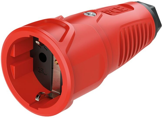 PCE earthing contact coupling solid rubber (red/black) NEW