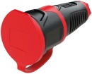 PCE Schutzkontaktkupplung mit Deckel, Gummi (schwarz/rot)...