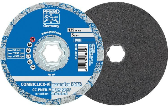 Tarcza włókninowa Pferd COMBICLICK, Ø 125 mm, średnio twarda / drobna NOWOŚĆ