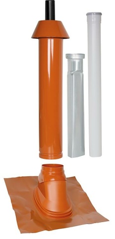 Paquete de salida Skoberne Skobifix nano tejado inclinado 25° - 45°, DN 60/100 rojo, 1,0m NUEVO