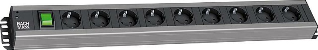 Bachmann socket strip 9-way, 90°, w.switch NEW