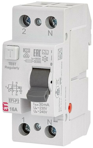 ETI RCD EFI-P2, 2 poli, 16A, 0,03A, tipo A, istantaneo NUOVO