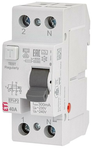 ETI RCD EFI-P2, 2-polig, 40A, 0.3A, type A, onmiddellijk NIEUW