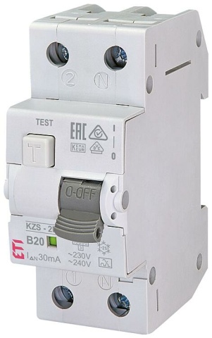 ETI FI-LS switch KZS-2M A, 2-pole, type A, B20 / 0.03A, undelayed NEW