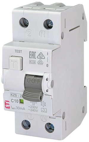ETI FI-LS switch KZS-2M A, 2-pole, type A, C10 / 0.03A, undelayed NEW
