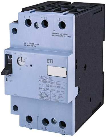 ETI motor protection switch MSP1-40, REG NEW