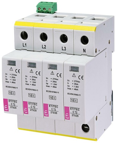 ETI Scaricatore di sovratensione ETITEC C T2 275/20 4+0 RC, REG NUOVO