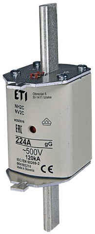 Fusibile ETI NH NH2C gG 224A/500V, PU 3 NUOVO