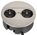 Bachmann TWIST 2 Tischsteckdose 2x Schuko, Edelstahl,...