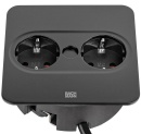 Bachmann TWIST 2 Tischsteckdose 2x Schuko, schwarz matt,...