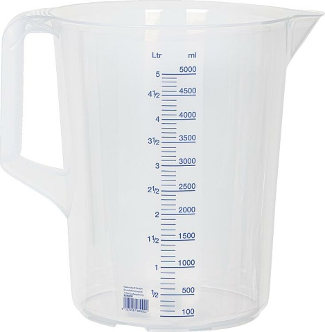 Hünersdorff Messbecher mit Griff 5000 ml tranparent NEU