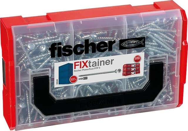 Fischer screw assortment, FixTainer PowerFast II, countersunk head partial thread, Torx® + bit, 527-piece NEW