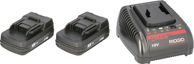 Ridgid Dual Power Pack Schnellladegerät + 2x Akku 18V/2,0 Ah NEU