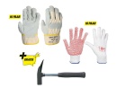 Arbeitshandschuh-Paket Bau GR.XL mit Gratis Latthammer NEU