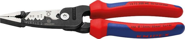 Pince délectricien multifonctions Knipex Longueur : 200 mm, bruni, poignées multi-composants NOUVEAU