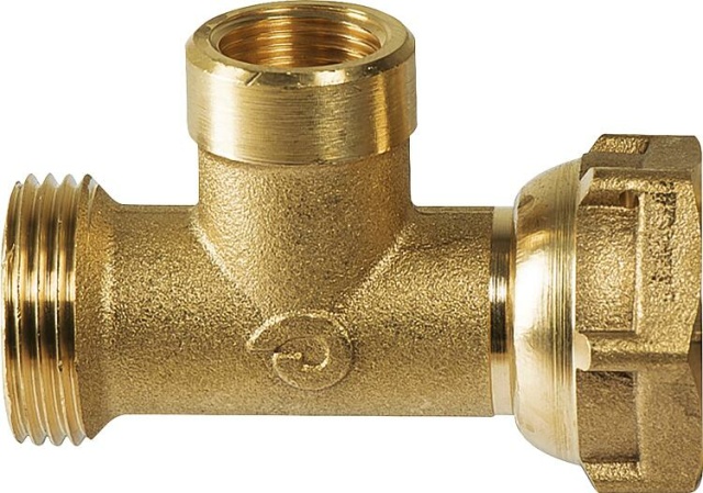 Messing T-Stück mit DN20(3/4"")AG x DN10(3/8"")IGxDN20(3/4"")ÜWM NEU