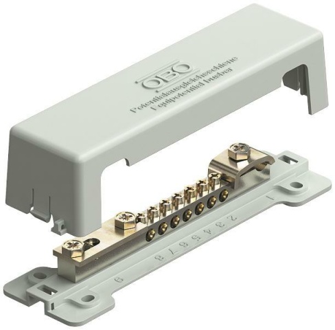 OBO 1809 Binario di collegamento equipotenziale 188 mm CuZn grigio 5015073 NUOVO