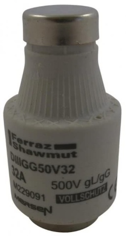 Mersen 00598.035800 DIII 32A gG schwarz D-Sicherung 500V/DIAZED NEU