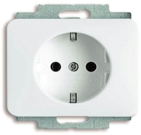 Busch & Jäger alpha nea Schuko Kombi 20EUC-24G alabaster/ studioweiss hochglanz NEU