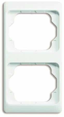 Busch & Jäger alpha exclusive Rahmen 1732KA-24G 2fach alabaster/ studioweiss senkrech NEU