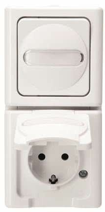 KOPP APWG Blue Electric 1308.0200.0 Combinaison Schuko & Wechsel blanc abaissé NOUVEAU