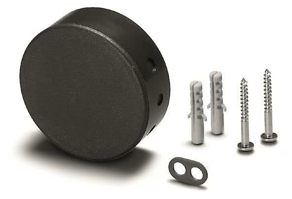 VOSS Deckenverteiler 68mm schwarz 990122 2 Dübeln+2 Schrauben Hartplastik NEU