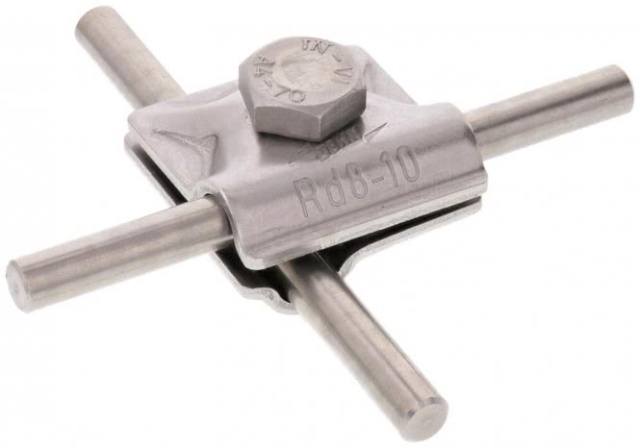 DEHN MV-Klemme NIRO ( V4A ) f. Rd 390079 8-10mm m. Sechskantschraube NEU