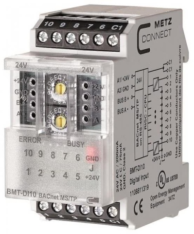 Metz BMT-DI10 Módulo de E/S BACnet MS/TP 1108811319 10DI NUEVO