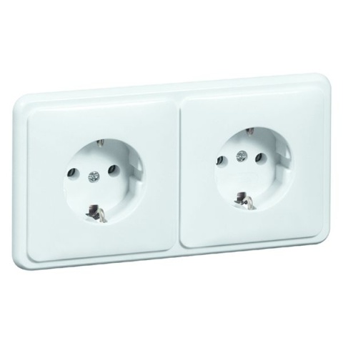 PEHA D 80.6512/3.02 Standard socket outlet SCHUKO 2gang pure white 00496111 NEW