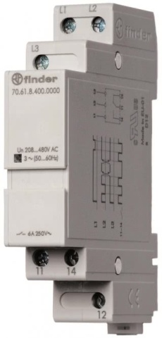 Finder Relais de surveillance 70.61.8.400.0000 Réseau triphasé 208-480V 1W 6A 230VAC NOUVEAU