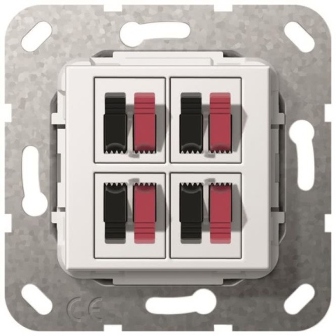 GIRA Loudspeaker connection 4gang 569403 Insert Pure white NEW