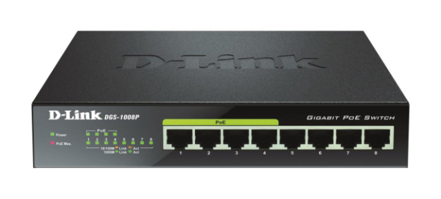 D-LINK 8-Port Gigabit DGS-1008P/E Switch 4Ports PoE 8x10/100/1000 NEU