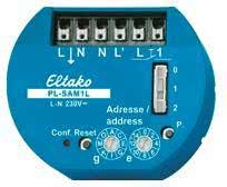 Actionneur décentralisé Eltako Powerline PL-SAM1L avec entrée de capteur 31100001 NOUVEAU