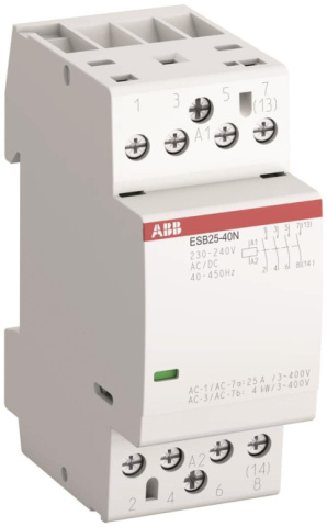 Stycznik ABB Inst. 230-240V 25A 4S/0Ö bezhumusowy ESB25-40N-06 NOWOŚĆ