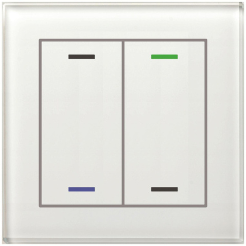 MDT BE-GTL2TW.01 Glastaster II Light 2fach RGB-W Temp.sensor Weiß Neutral NEU