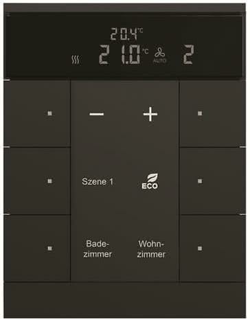 Busch & Jäger SBS/U6.0.11-885 HVAC slave device, 6-fold BE matt black NEW