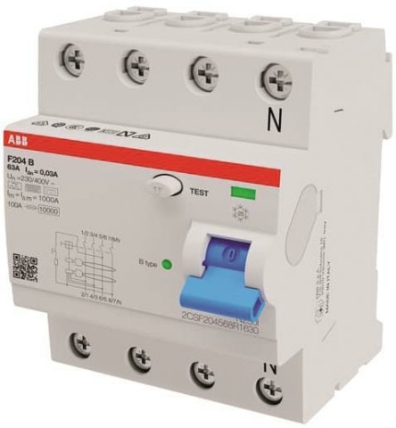 ABB FI-Schutzschalter Typ F204B-63/0,03 B 4P 63A 30mA Allstromsensitiv NEU