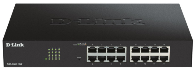 D-Link 16-poorts Layer2 DGS-1100-16V2/E Smart Gigab.Switch 16x10/100/1000Mbit/s NIEUW