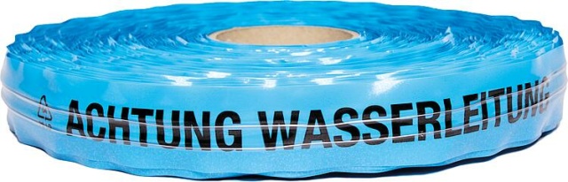 Lokalisatieband "Let op waterleiding" blauw, L=250 m NIEUW